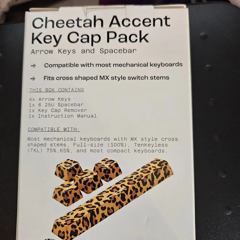 Cheetah accent key cap pack arrow keys and spacebar